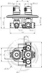 2650R,0 - Baterie Termostatata Ingropata Cada/Dus Aquamat, Crom 2 Iesiri - Img 2