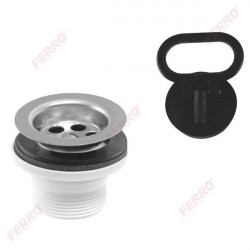 449,P - Ventil Lavoar Din Plastic 1 1/2" Gratar Inox Si Dop