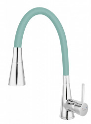 BZA42M - Zumba II - baterie stativa bucatarie pipa flexibila, verde-menta