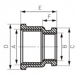 M08C - Mufa redusa alama cromata 1/2"x3/8" - Img 2