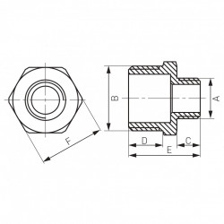 N10C - Niplu redus alama cromata 3/4"x1/2" - Img 2