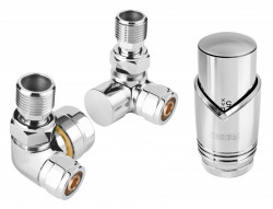 ZTO30CR - Set robineti radiator axiali 1/2" tur termostatic+retur+cap termostat GT31 - Img 1