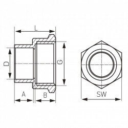 4270-2802 - Racord alama D.28x3/4" FI, imbinare prin sudura - Img 2