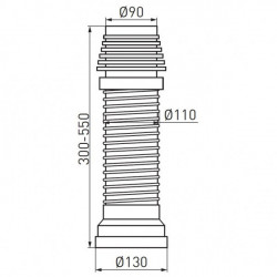 497,P - Racord Felxibil/Extensibil Pt. Vas Wc L.270-630 Mm, D. 90/110 Mm - Img 2