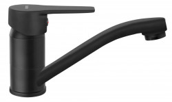BTR2ABL - Baterie Stativa Lavoar Pipa Mobila Ritto, 16Cm Ceramic, Black - Img 1