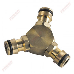 DY8015C - Niplu Din Alama 3 Cai Furtun De Gradina