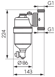 FMDS25 - Filtru antimagnetită, 1", FE-FE - Img 2