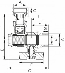 KFMFZZ2SGK - Robinet trecere coltar cu semiolandez, supapa sens si filtru PN10, 3/4" FI-FI - Img 2