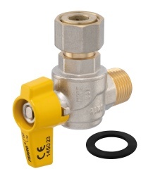KGMN1SGK - Robinet gaz cu bilă cot, Tip G61, 1/2, FI-FE