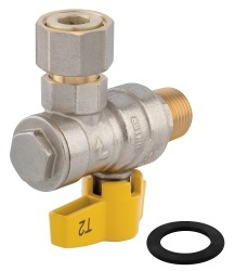 KGMNF1SGK - Robinet gaz cu bilă cot, filtru impurități, G61, 1/2, FI-FE