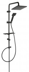 NP24-BL - Set Dus Ferro Rainfall `Squerto Lux` Patrat, Negru Mat - Img 1