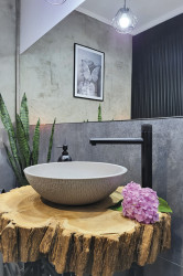 VRR1521T - Lavoar granit rotund fara preaplin Ø410x135 mm , gri - Img 5
