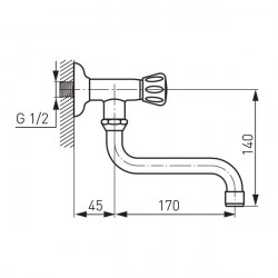 Z39 - Standard - robinet perete lavoar pipa mobila - Img 2