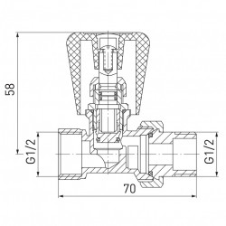 ZG2Y - Robinet radiator tur drept 1/2" - Img 2