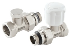 ZGYU1 - Set robineți tur/retur drepți 1/2" pentru radiator