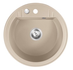 DRGM1-51TU - Chiuvetă granit ă cuvă rotundă 510 mm, bej-gri