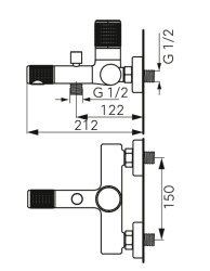 FD1-ARD-1-25 - ARDESIA, Baterie perete cada/dus - Img 3