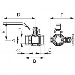 KFPOM2 - Robinet cu bila filet int-int F-Power 3/4`` cu aerisitor manual si dop - Img 2