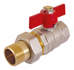 KS3 - Robinet trecere olandez din alama PN25, 1" FI-FE sfera si fluture - Img 1