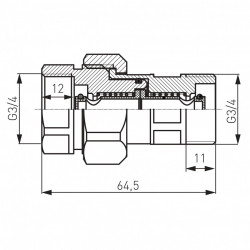 SN01 - Racord olandez rapid din alama 3/4" FI-FE pt. vase de expansiune - Img 2