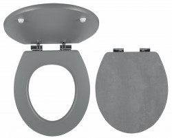 WC/SOFTSTONE2 - Capac WC din MDF inchidere lenta, decor piatra inchisa - Img 1