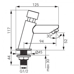 Z501 - Robinet lavoar temporizare pt. apa rece Presstige Pro, crom - Img 2