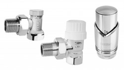 ZTM31CR - Set robineti radiator coltari 1/2" tur termostatic+retur+cap termostat GT31