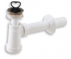 410,P - Sifon Lavoar 1 1/4X40 Mm, Pp Alb Tip Butelie Ventil Si Dop - 410,P