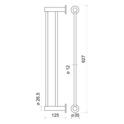ASM10BL - Portprosop Bara Dublu 600 Mm Smile, Negru Mat - Img 2