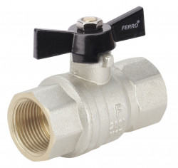 KMH2 - Robinet trecere din alama pt. apa PN40, 3/4" FI-FI sfera si fluture - Img 1