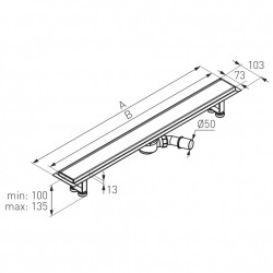 OL1-70 - Ora - rigola dus liniara, 70cm, inox - Img 2