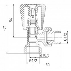 ZG5Y - Robinet radiator tur coltar 1/2" - Img 2