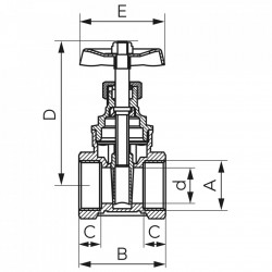 ZGV04 - Robinet alama cu sertar 1 1/4" FI-FI - Img 2