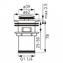 S283 - Ventil click-clack D1 1/4`` - Img 2
