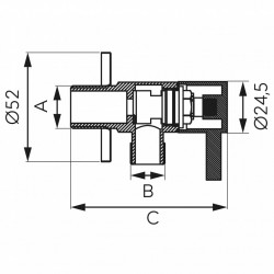Z295-G - Robinet coltar cu cartus ceramic 1/2"x3/8" Rotondo, auriu - Img 2