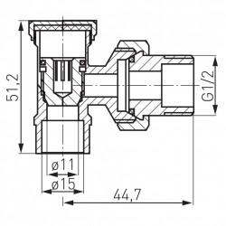 ZK2LY - Robinet radiator retur coltar 1/2"x15 mm lipire - Img 2