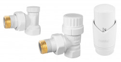 ZTM31WH - Set robineti radiator coltari 1/2" tur termostatic+retur+cap termostat GT30