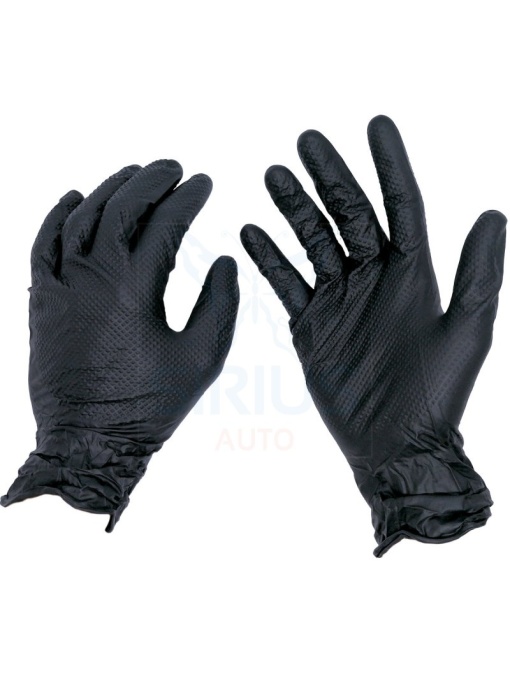Manusi nitril texturate Negre, marimea M, 50 buc, Mercator Gogrip-NG-M, Gogrip-NG-M