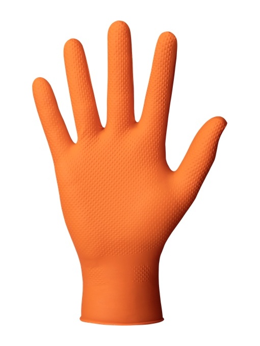 Manusi nitril texturate Orange, marimea L, 50 bucati, Mercator Gogrip-OR-L, Gogrip-OR-L