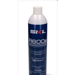Refrigerant Iso Butane R600a, butelie 750ml racord 1/8M-1/4″F (7/16″) SKL, REF000UN