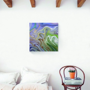 Tablou decorativ abstract modern multicolor pe canvas 60x60 cm