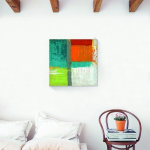 Tablou decorativ modern living abstract multicolor pe canvas
