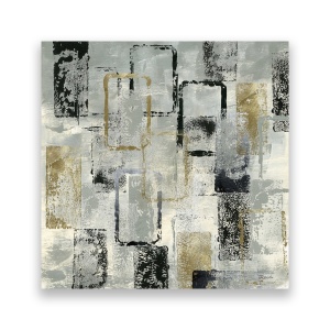 Tablou Canvas - Abstract, Patrat, Auriu-Negru, 60 x 60 cm