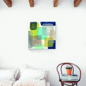 Tablou decorativ abstract multicolor pe canvas 60x60 cm