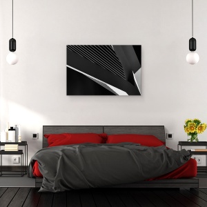 Tablou canvas - Abstractia Unei Lebede, Arhitectura, Olanda, Abstract, Rotterdam, Alb-Negru, 80 x 120 cm - Img 3