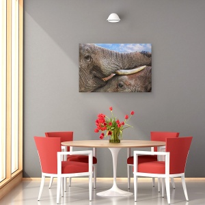 Tablou canvas - Addo Dragoste, Elefant, Salbatic, Animal, Interactiune, 40 x 60 cm - Img 4