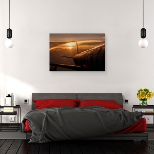 Tablou canvas - Afara Din Zbor, Rosu, Soare, Calatorie, Evadare, 60 x 90 cm - Img 3