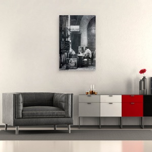 Tablou canvas - Alb-Negru, Strada, Alb-Negru, Pub, Bar, Restaurant, 60 x 90 cm - Img 2