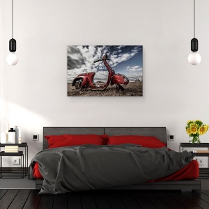 Tablou canvas - Amintiri Inramate, Islanda, Borgarfjordur, Peisaj, Vespa, Vechi, 40 x 60 cm - Img 3
