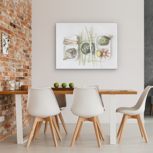 Tablou canvas - Anghinare, Alimente, Bucatarie, Natura Moarta, Legume, 50 x 70 cm - Img 4